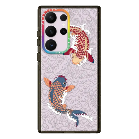 koi fish Japanese tattoo style transparent pattern