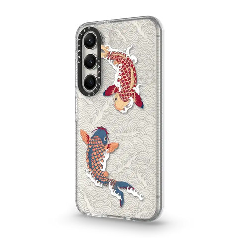 koi fish Japanese tattoo style transparent pattern