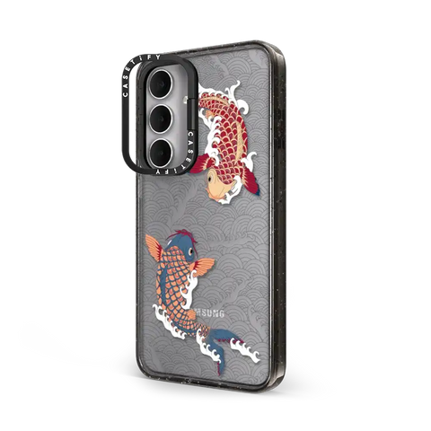 koi fish Japanese tattoo style transparent pattern