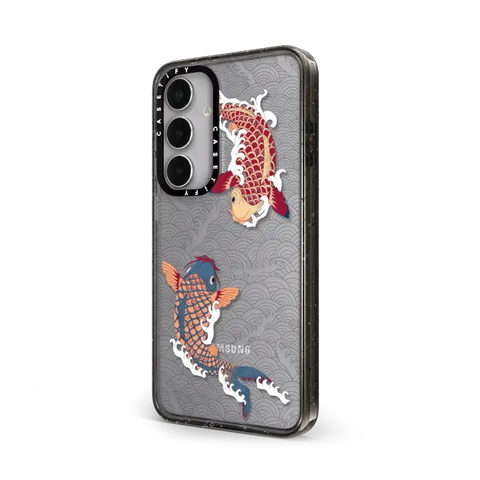 koi fish Japanese tattoo style transparent pattern