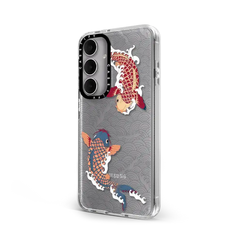 koi fish Japanese tattoo style transparent pattern