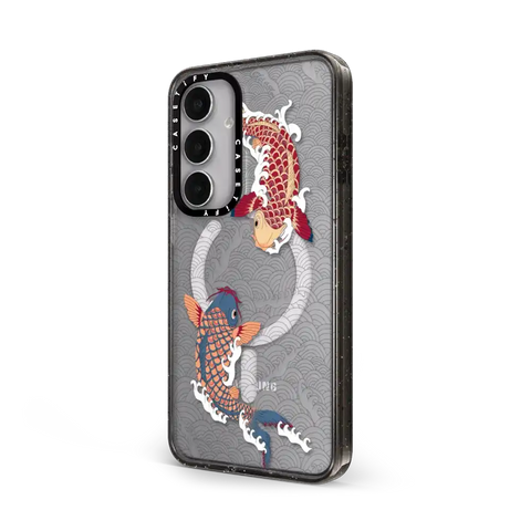 koi fish Japanese tattoo style transparent pattern