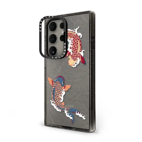 koi fish Japanese tattoo style transparent pattern