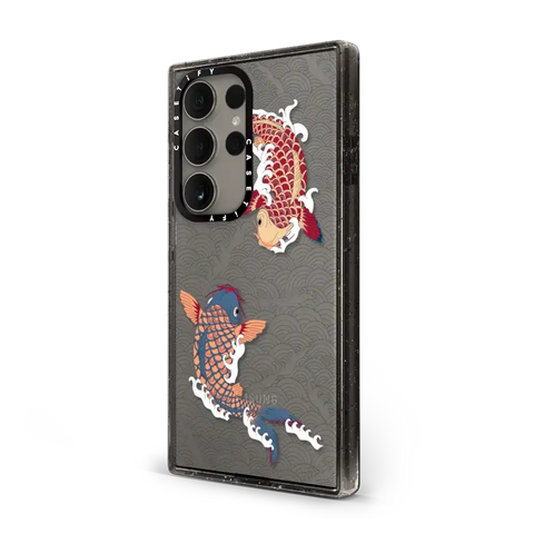 koi fish Japanese tattoo style transparent pattern