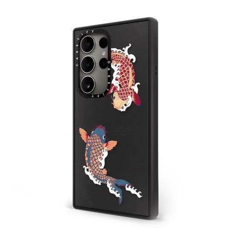 koi fish Japanese tattoo style transparent pattern