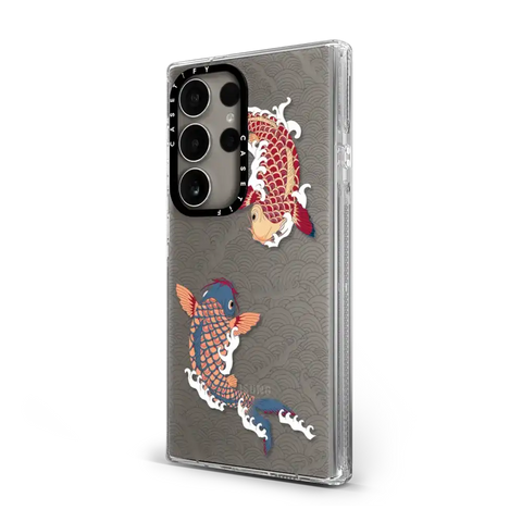 koi fish Japanese tattoo style transparent pattern