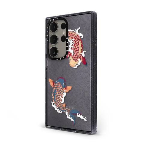 koi fish Japanese tattoo style transparent pattern