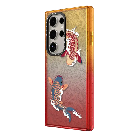 koi fish Japanese tattoo style transparent pattern