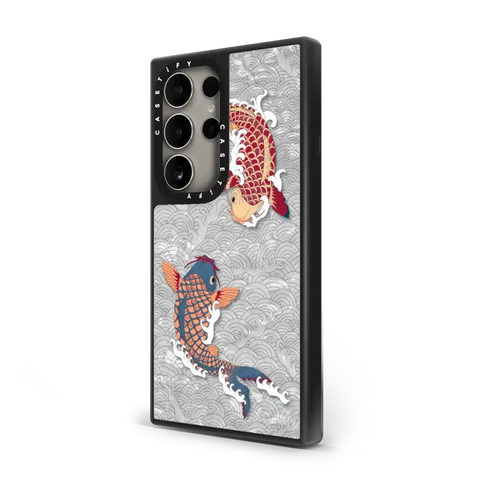 koi fish Japanese tattoo style transparent pattern