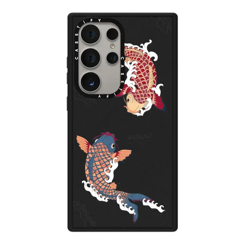 koi fish Japanese tattoo style transparent pattern