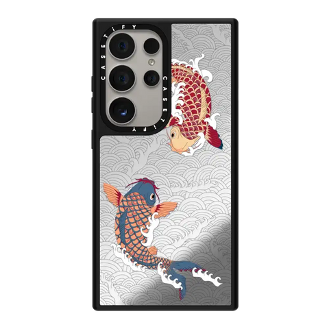 koi fish Japanese tattoo style transparent pattern
