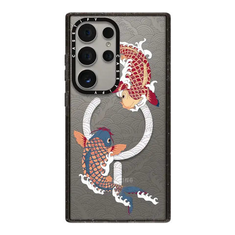 koi fish Japanese tattoo style transparent pattern