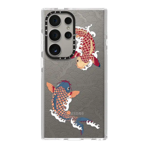koi fish Japanese tattoo style transparent pattern