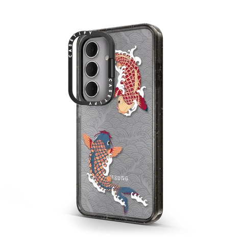koi fish Japanese tattoo style transparent pattern