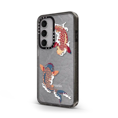 koi fish Japanese tattoo style transparent pattern