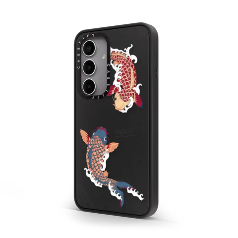 koi fish Japanese tattoo style transparent pattern