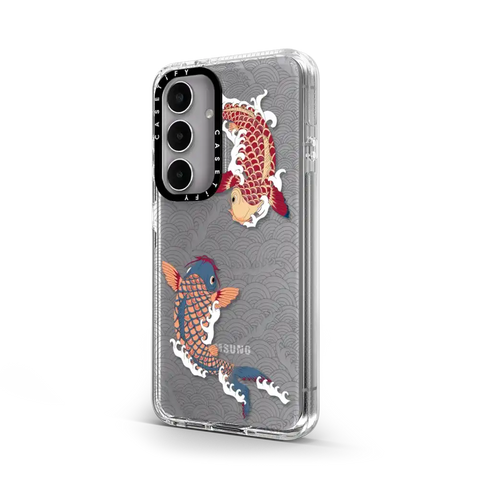 koi fish Japanese tattoo style transparent pattern