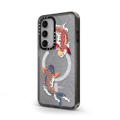 koi fish Japanese tattoo style transparent pattern