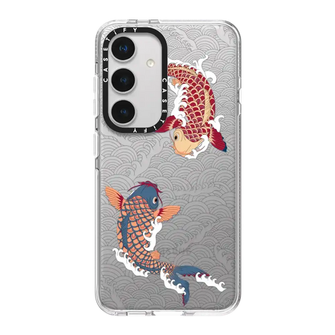 koi fish Japanese tattoo style transparent pattern