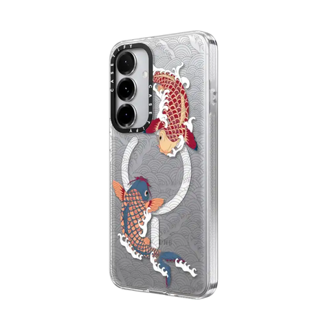 koi fish Japanese tattoo style transparent pattern