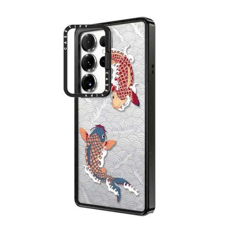 koi fish Japanese tattoo style transparent pattern