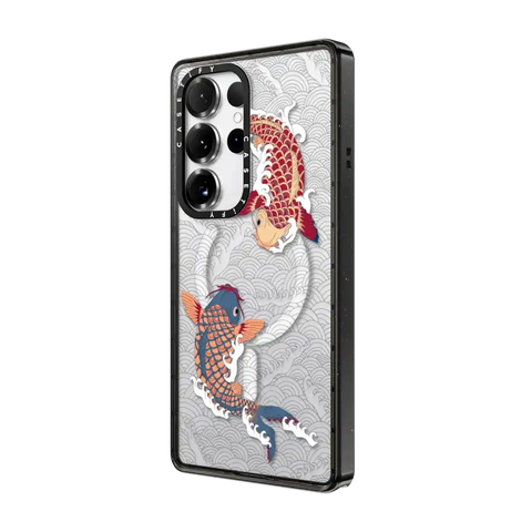 koi fish Japanese tattoo style transparent pattern