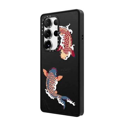 koi fish Japanese tattoo style transparent pattern