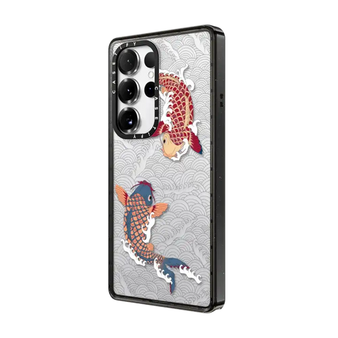koi fish Japanese tattoo style transparent pattern