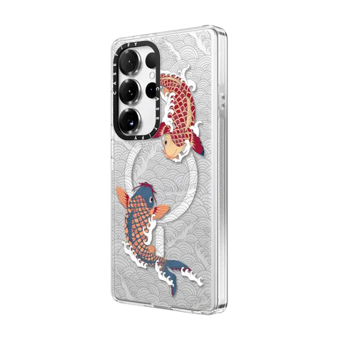 koi fish Japanese tattoo style transparent pattern