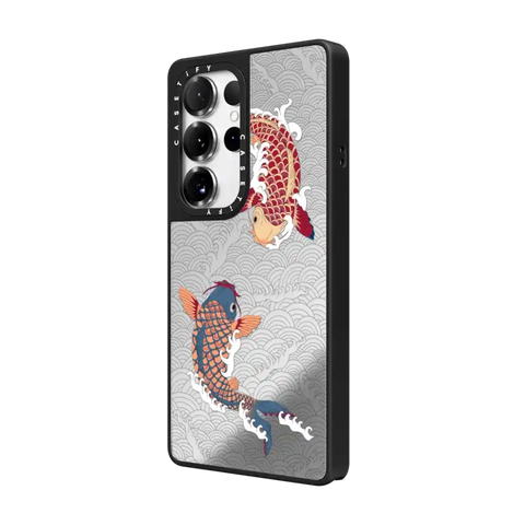 koi fish Japanese tattoo style transparent pattern