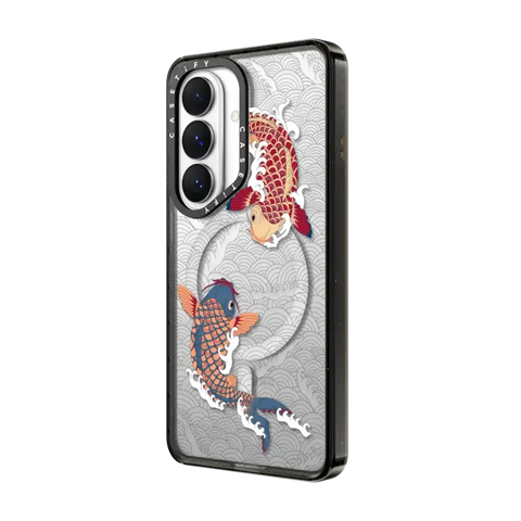 koi fish Japanese tattoo style transparent pattern