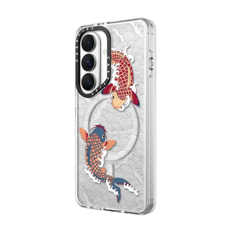 koi fish Japanese tattoo style transparent pattern
