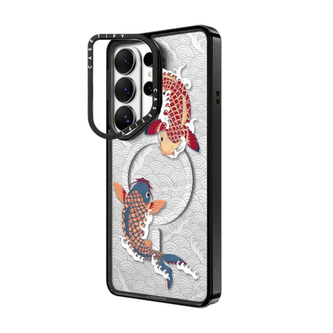 koi fish Japanese tattoo style transparent pattern
