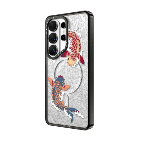koi fish Japanese tattoo style transparent pattern
