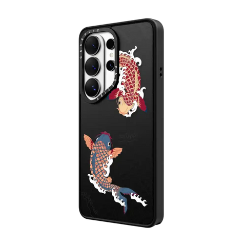 koi fish Japanese tattoo style transparent pattern