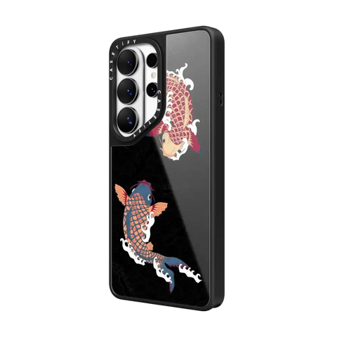 koi fish Japanese tattoo style transparent pattern
