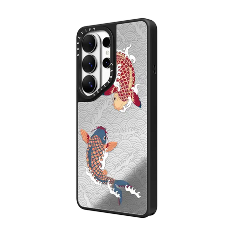 koi fish Japanese tattoo style transparent pattern