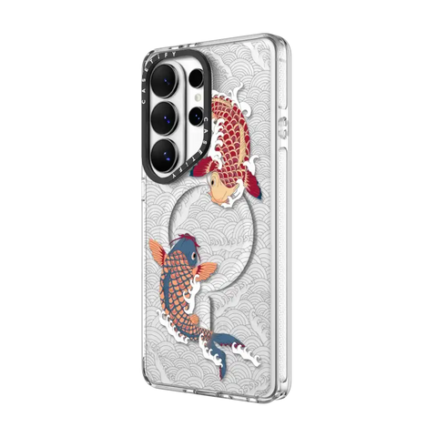 koi fish Japanese tattoo style transparent pattern