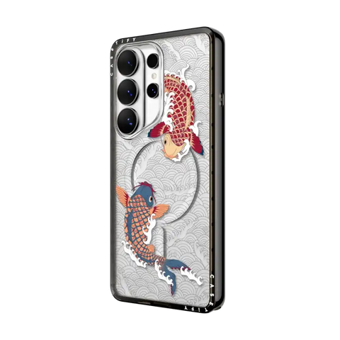koi fish Japanese tattoo style transparent pattern