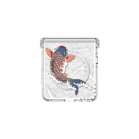 koi fish Japanese tattoo style transparent pattern