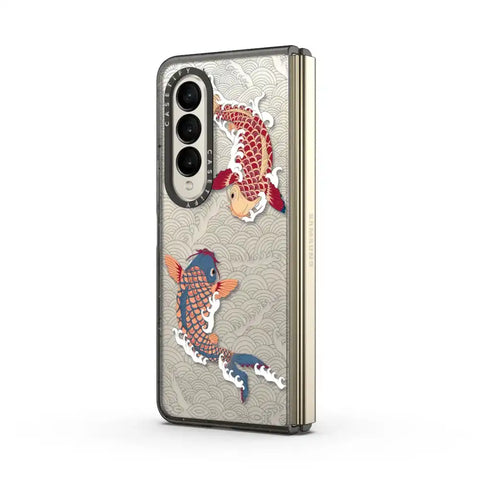 koi fish Japanese tattoo style transparent pattern