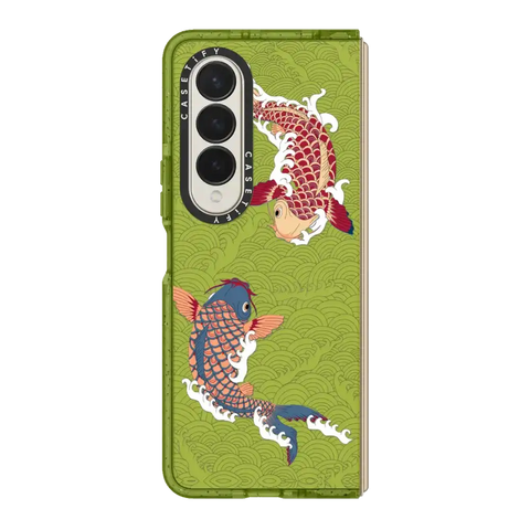 koi fish Japanese tattoo style transparent pattern