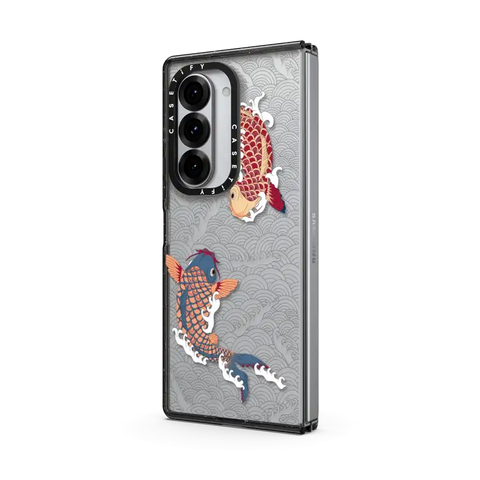 koi fish Japanese tattoo style transparent pattern