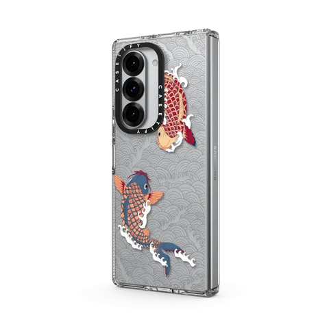 koi fish Japanese tattoo style transparent pattern