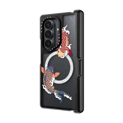 koi fish Japanese tattoo style transparent pattern