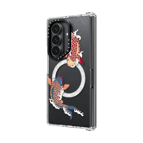 koi fish Japanese tattoo style transparent pattern