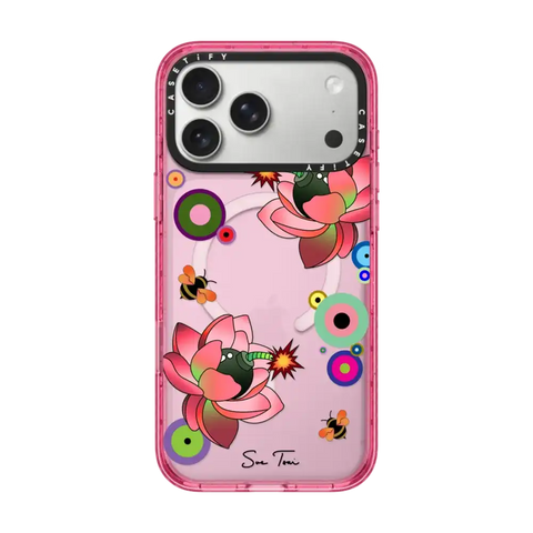 PINK FLOWER BOMB IPHONE CASE BY SUE TSAI