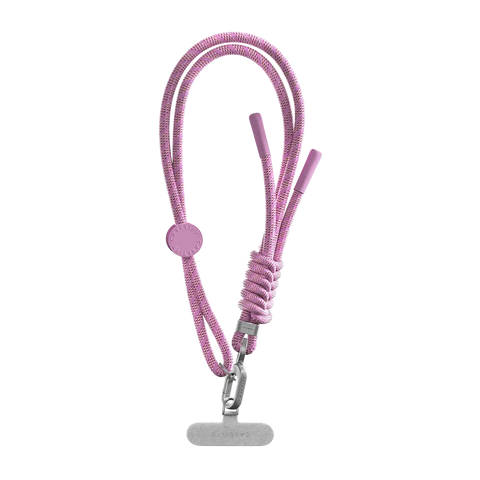 Leather Chain Wrist Strap -  Black in Champagne Gold