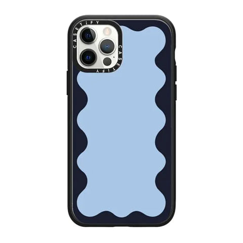Blue Background Wavy Border