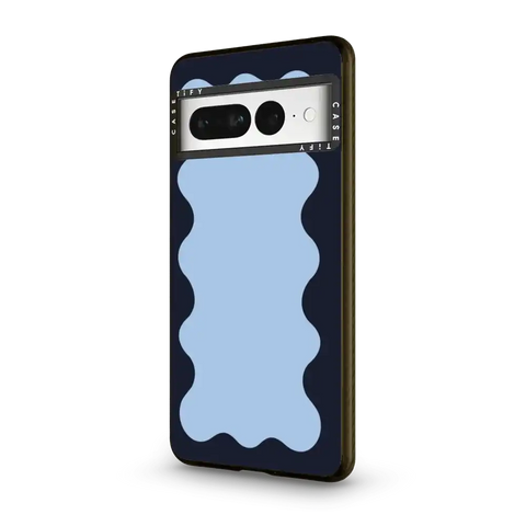 Blue Background Wavy Border
